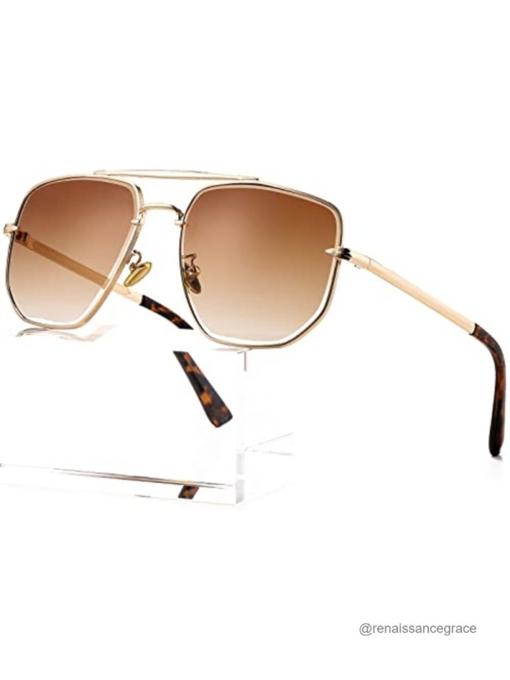 Oversized Square Aviator Sunglasses Unisex UV400 Metal Frame Classic Pilot